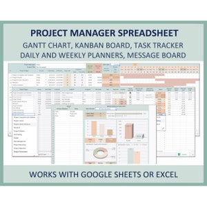 Project Management Task Tracker Excel Template Time Management To-Do List Task Planner Daily Organizer Project Manager Spreadsheet