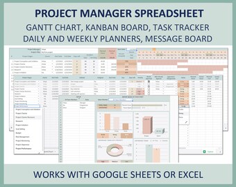 Modelo de Excel para Rastreador de Tarefas de Gerenciamento de Projetos, Lista de Tarefas de Gerenciamento de Tempo, Planejador de Tarefas, Organizador Diário, Planilha para Gerente de Projetos