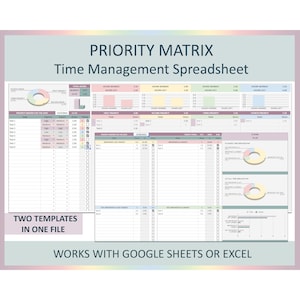 Priorisierungsmatrix, Aufgabenplaner, Aufgabenverfolgung; Prioritätenmatrix, Eisenhower, Tagesplaner, Aufgabenpriorisierung, Produktivität, Excel