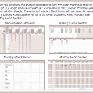 Monthly budget template, Budget planner, Budget spreadsheet, Bill tracker, Financial planner, Excel budget, Personal budget sheet, Editable image 9