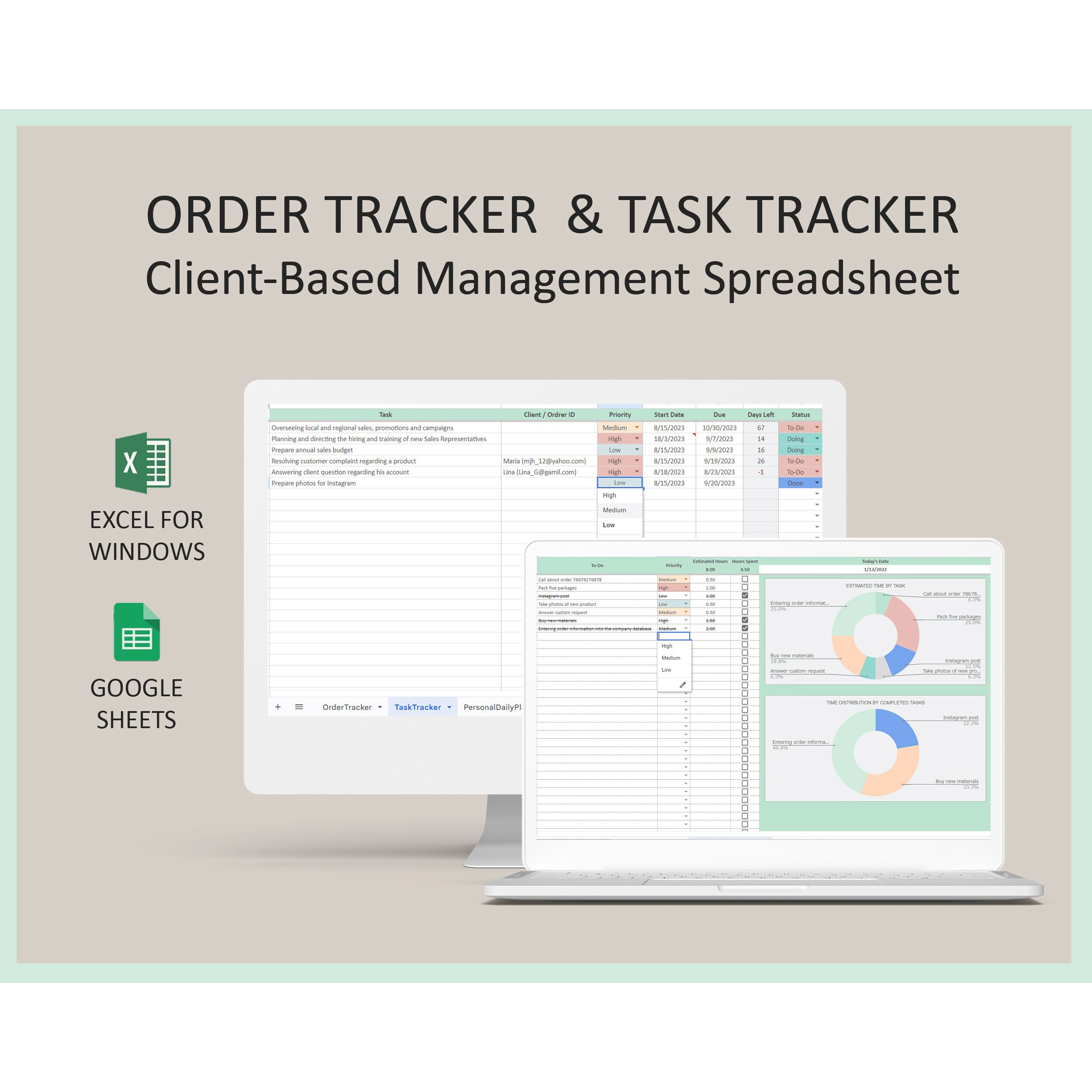 Order Tracking Excel Template, Order Tracker Spreadsheet, Shipment