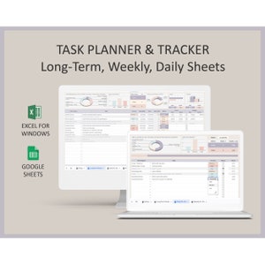 To-Do-Liste Planer Template Täglich Wöchentlicher Aufgabenplaner Tabelle für die Produktivität Layout Organizer Organizer Google Sheets Excel Log Tool