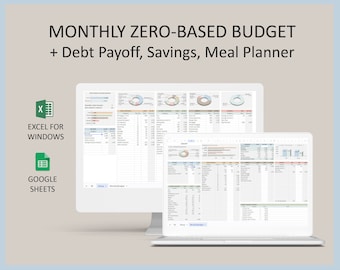 Zero based budget, Monthly budget template, Budget planner, Google sheet budget, Budget sheet, Excel Budget, Bills planner, Money Management