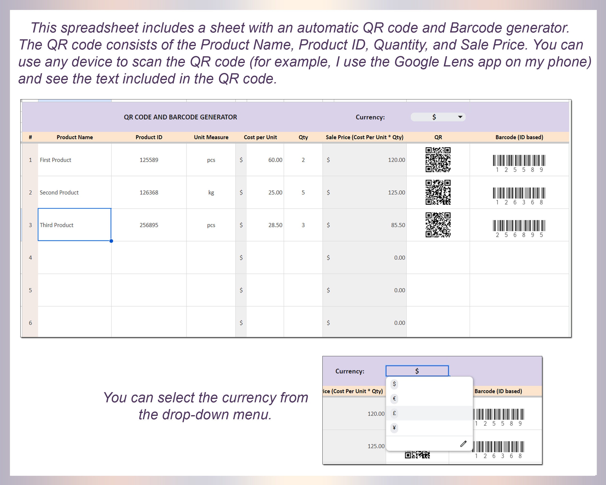 QR Code Maker Google Sheets Barcode Generator QR Code Generator