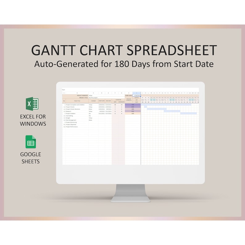 Gantt Chart Google Sheets, Gantt Chart Template, Gantt Chart Google