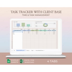 Client Base Task Tracker Excel Template Work Planner Team Management Organizer To-Do List Layout Project Scheduling Sheet Google Sheets