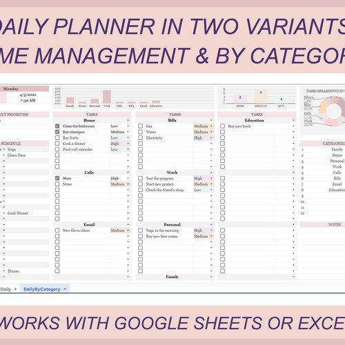 Todo List Task Planner Spreadsheet Excel Template Task Etsy