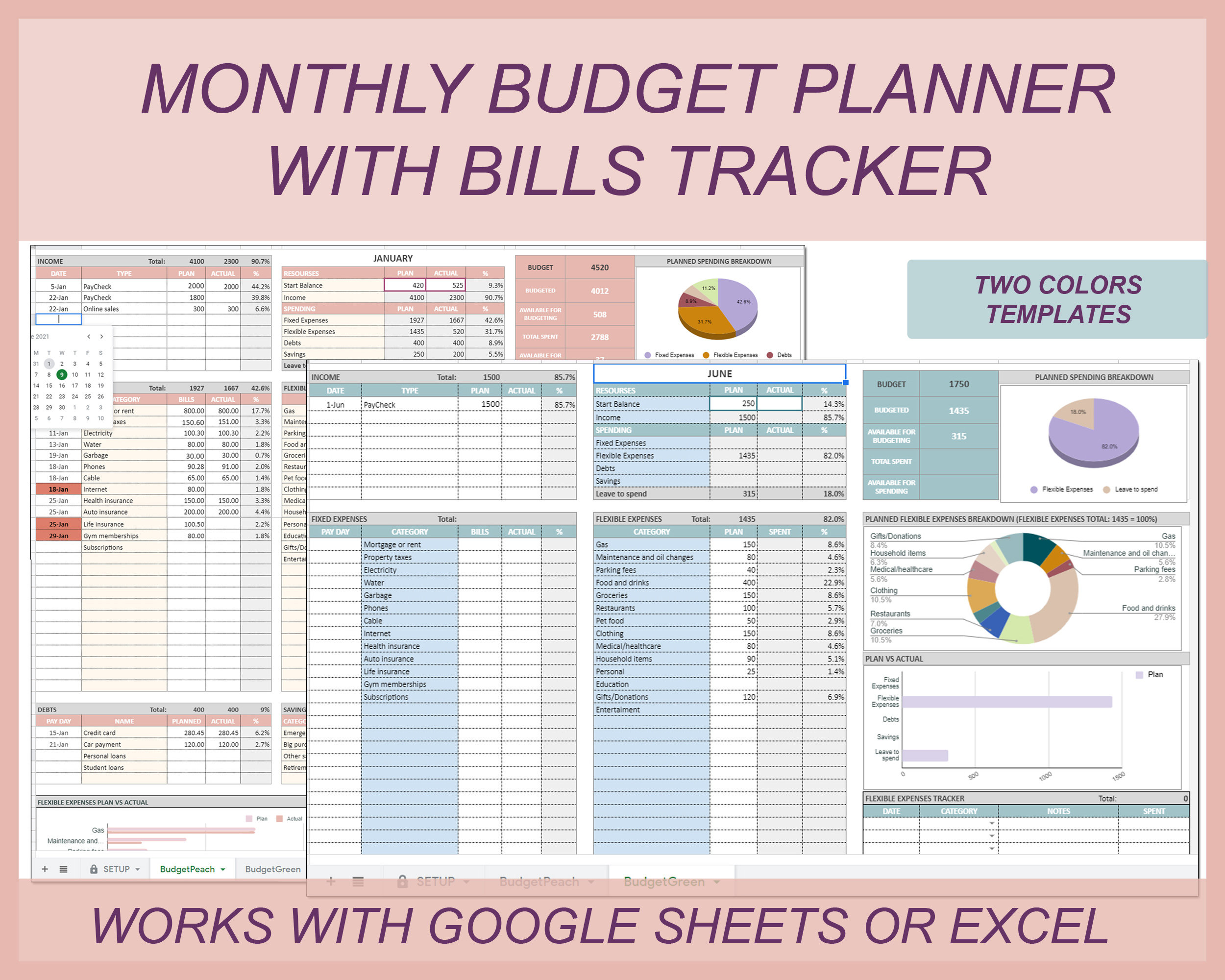 Monthly budget template Budget planner Budget spreadsheet Etsy