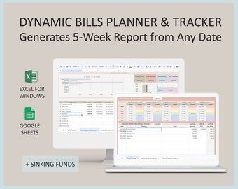 Bill Payment Calendar, Bills Tracker Google Sheets, Monthly Bill Tracker, Budget Expense, Annual Finance Template, Bills Checklist Excel