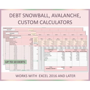 Debt Snowball Avalanche Calculator Spreadsheet Excel Template Worksheet Payoff Tracker Google Sheets for Loan Repayment and Budget Planning