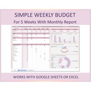 Weekly Budget Planner Budget Template Digital Budget Spreadsheet