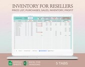 Inventory Spreadsheet Template Excel Google Sheets Reseller Sales Tracker Warehouse Management Safety Stock Inventory Log Business System