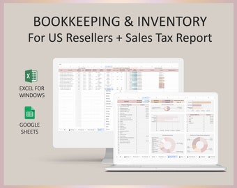 Accounting For Resellers, Inventory Spreadsheet, Bookkeeping spreadsheet excel, Accounting template,Bookkeeping template excel,Google Sheets