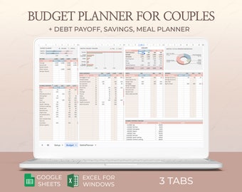 Budget for Couples, Excel budget, Budget planner, Budget template, Google sheets budget, Monthly budget, Budget for two, Family budget sheet