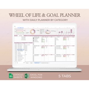 Daily Planner Excel Spreadsheet for Goal Tracking Personal Schedule Organizer Undated Day Timer Productivity Sheet Google Sheets Format