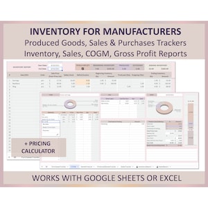 Inventory Spreadsheet Excel Google Sheets Template Manufacturer Sales Tracker Warehouse Management Safety Stock Inventory Log System File
