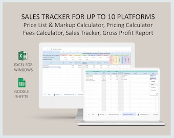Sales tracker, Sales tracking app, Sales tracking spreadsheet, Expense tracker, Bookkeeping, Multi Platform sales tracker,Excel,Google sheet