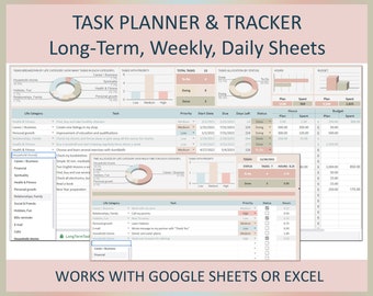 Task Management Tracker Google Task Planner App Time Tracking Tools To-Do List Organizer Excel Spreadsheet Daily Schedule Productivity