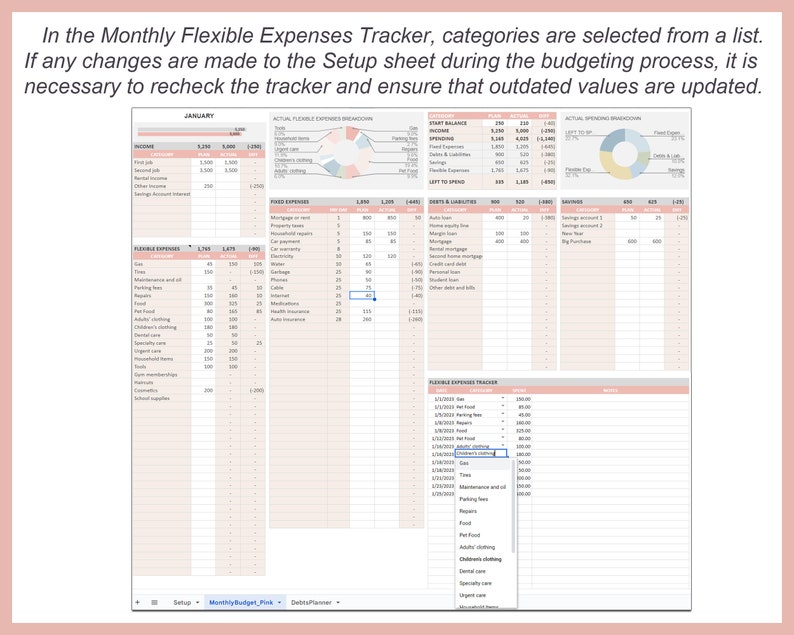 Monthly budget template, Budget planner, Budget spreadsheet, Bill tracker, Financial planner, Excel budget, Personal budget sheet, Editable image 4