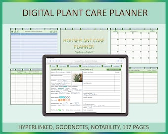 Digital Plant Care Planner Journal Houseplant Organizer Watering Log Template Goodnotes Hyperlinked Garden Tracker Indoor Plant Schedule