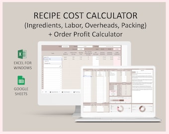 Bakery cost calculator, Recipe Costing, Calculator baking, Food cost, Recipe cost excel, Recipe price calculator, Baking cost Google Sheets