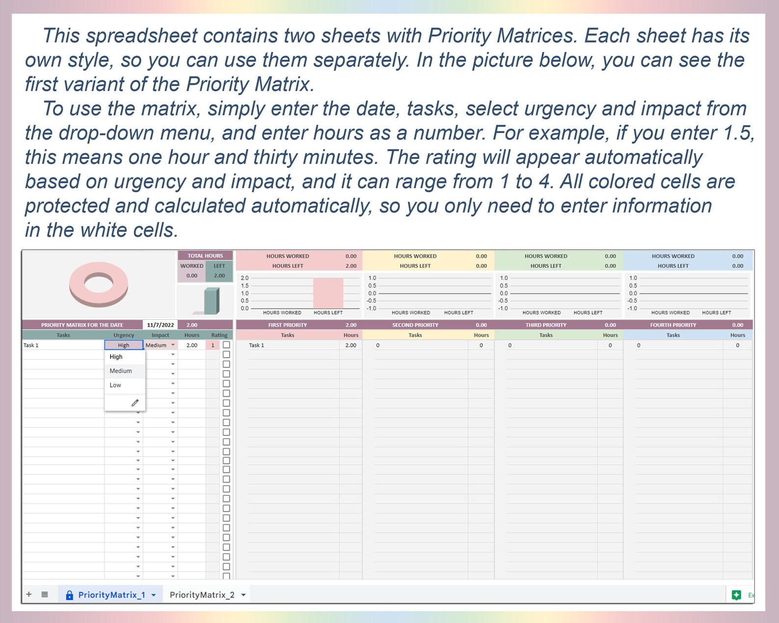 Prioritization Matrix, Task Planner, Task Tracker; Priority Matrix ...
