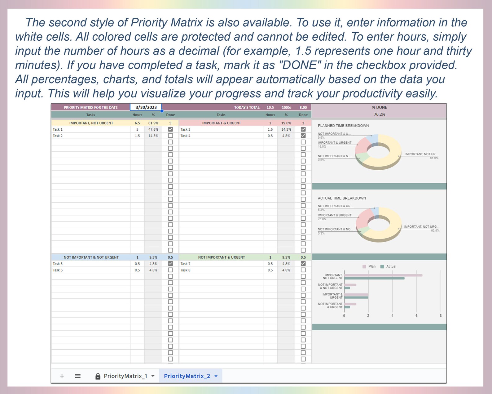 Prioritization Matrix, Task Planner, Task Tracker; Priority Matrix ...