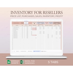 Inventory Management System Spreadsheet Cloud Inventory Tracker Resellers Merchandise Safety Stock Log Inventory Cost Tracking Excel Google