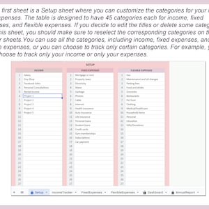 Kalkylblad för utgiftsinkomster Företagsekonomilogg Personlig budgetorganisatör Mall för pengaspårning Google Sheets Excel Redovisning bild 2