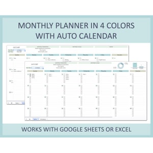 Monthly Calendar Excel Template Planner Google Sheets Monthly Schedule Layout Undated Spreadsheet Digital Organizer Planning Sheet Format