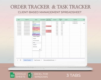 Order tracker spreadsheet, Order tracking Excel template, Shipment tracking, Sales order tracking,Small business tracker,Work order tracking