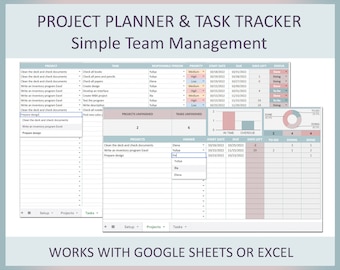 Project management template, Project planner, Task management, To-do list tracker, Spreadsheet, Project schedule, Google task manger, Excel