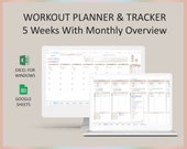 Workout Schedule Excel Template Digital Fitness Planner Google Sheets Exercise Organizer Editable Weekly Training Routine Tracker Printable