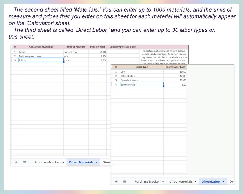 Pricing markup template, Product costing template, EXCEL product planner, Pricing template, Product pricing Small business, Google sheets image 3