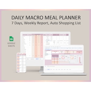 Nutrition Calculator Macro Meal Planner Calorie Tracker Daily Intake Log Recipe Nutrition Analyzer Weight Loss Gain Google Sheets Template