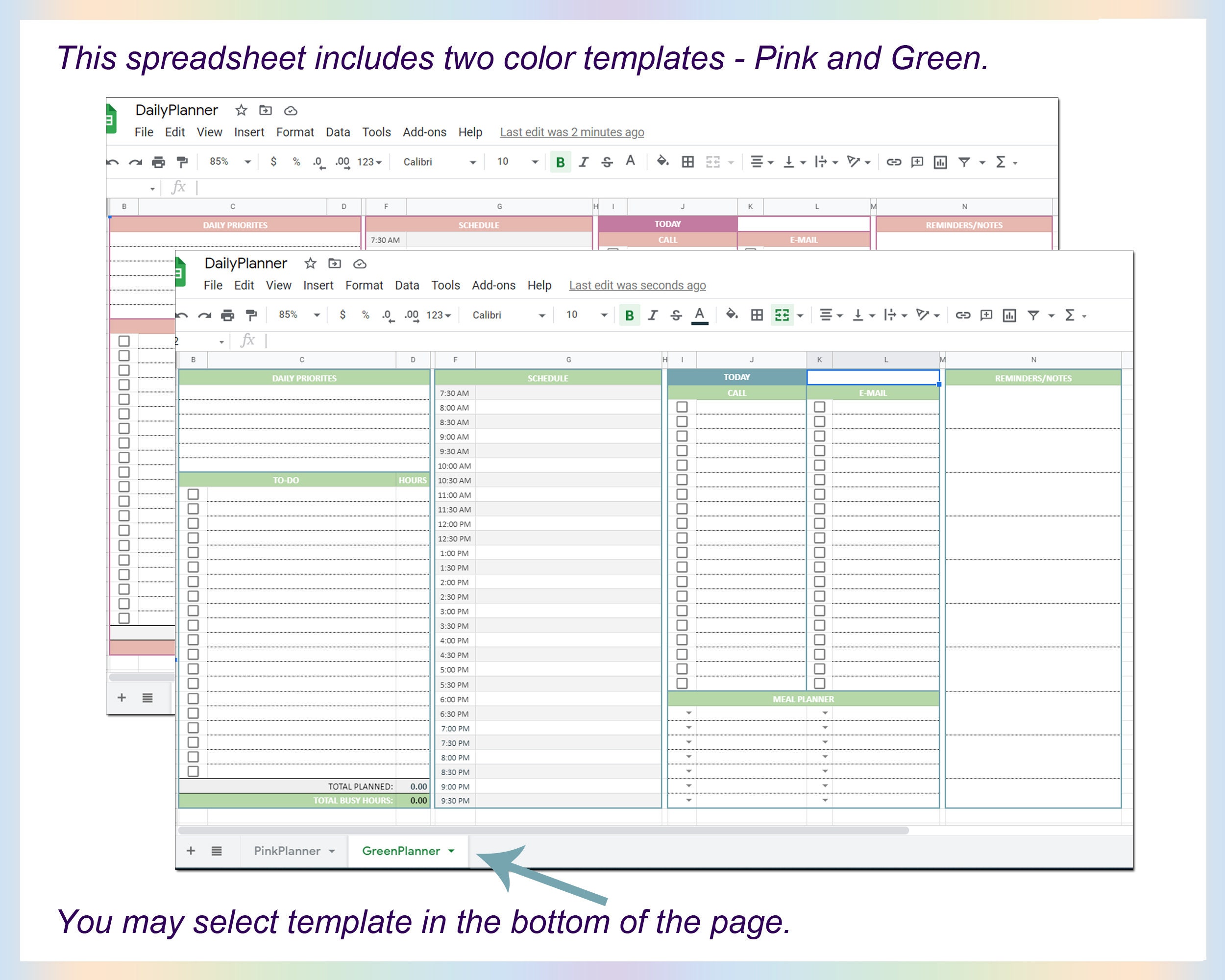 Daily Planner Sheet Time Management Working Hours Planner Etsy
