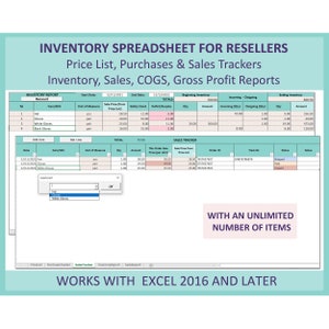 Reseller Sales Tracker Inventory Spreadsheet Excel Inventory System Template Warehouse Management Safety Stock Inventory Tool Google Sheets