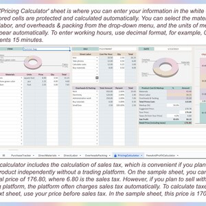 Pricing markup template, Product costing template, EXCEL product planner, Pricing template, Product pricing Small business, Google sheets image 5