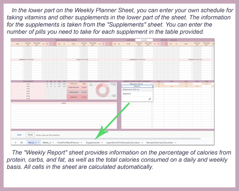 Macro Diet Meal Planner Macro Meal Planner Digital Meal - Etsy