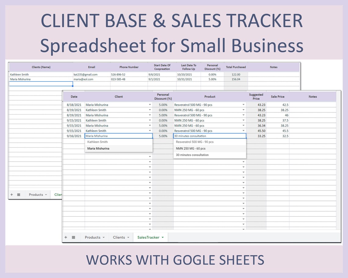 Client Base Customer Base Template Client Base Example - Etsy
