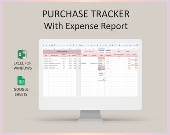 Excel Purchase Order Tracking Template PO Spreadsheet Organizer Google Sheets Procurement Record Log Sheet Small Business Management Tool