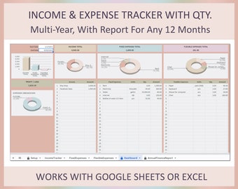 Income Expense Tracker Small Business Template Simple Bookkeeping Spreadsheet Accounting Log Finance Organizer Google Sheets Excel Budget