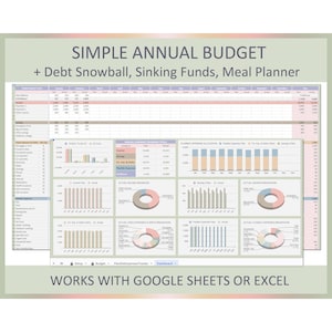 Annual Budget Template Simple Yearly Spreadsheet Household Planner Google Sheets Excel Personal Finance Organizer Budget Worksheet Download