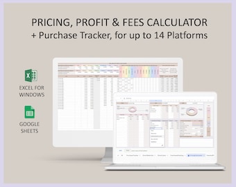Calculateur de frais Etsy, Coût des marchandises fabriquées, Calculateur de majoration et de marge bénéficiaire, Coût du produit, Calculateur de prix, Calculateur de prix de vente