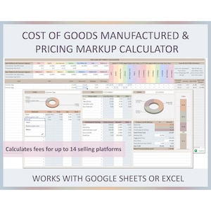 Product Costing Template Excel Pricing Sheet Markup Calculator Small Business Product Planner Pricing Strategy File for Profitable Planning