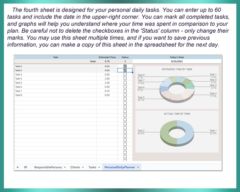 Client Base With Task Tracker, Client Tracker Excel, Work Task Planner ...