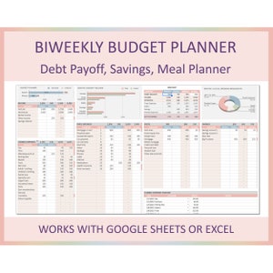 Biweekly Budget Spreadsheet Template Excel Google Sheets Planner Weekly Finance Organizer Budget for Couple Personal Digital Download Tool