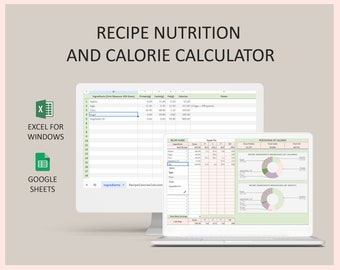 Monthly Meal Planner Template Weekly Menu Excel Spreadsheet Grocery List Organizer Digital Google Sheets for Home Cooking and Meal Planning