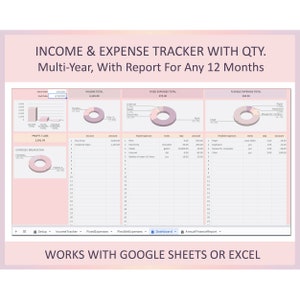 Expense tracker, Expense tracker template, Cash flow spreadsheet, Expense log, Expense report, Household finance tool, Google sheets, Excel