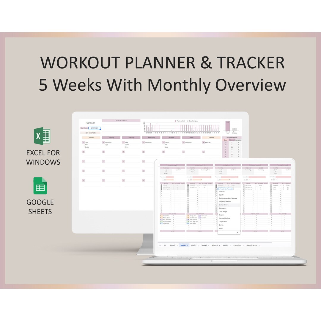 Weekly Workout Planner, Workout Schedule, Gym Workout Plan, Workout ...